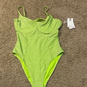Good American Neon Green one piece  swimsuit